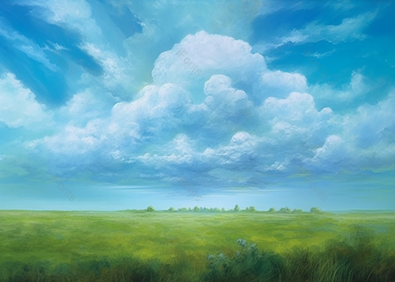 夏季绿色草地宁静户外风景,插画/手绘图,插画/手绘图库,插画/手绘图下载,插画/手绘